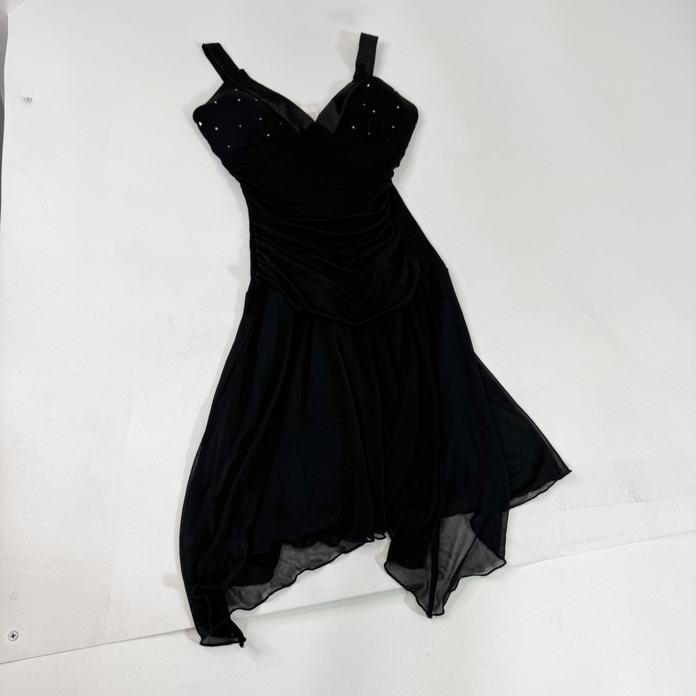 Taboo Dress Womens Small Black Asymmetrical Rhinestone Cocktail Formal Party‎